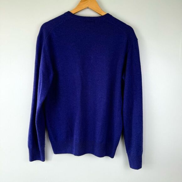 Alan Flusser 100% Cashmere v-neck Sweater Purple Size Medium - Picture 4 of 4